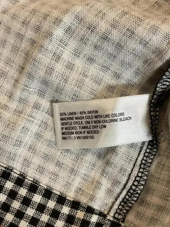 NWT A New Day Black and White Gingham Puff Sleeve Dress Size 10 - Picture 4 of 6